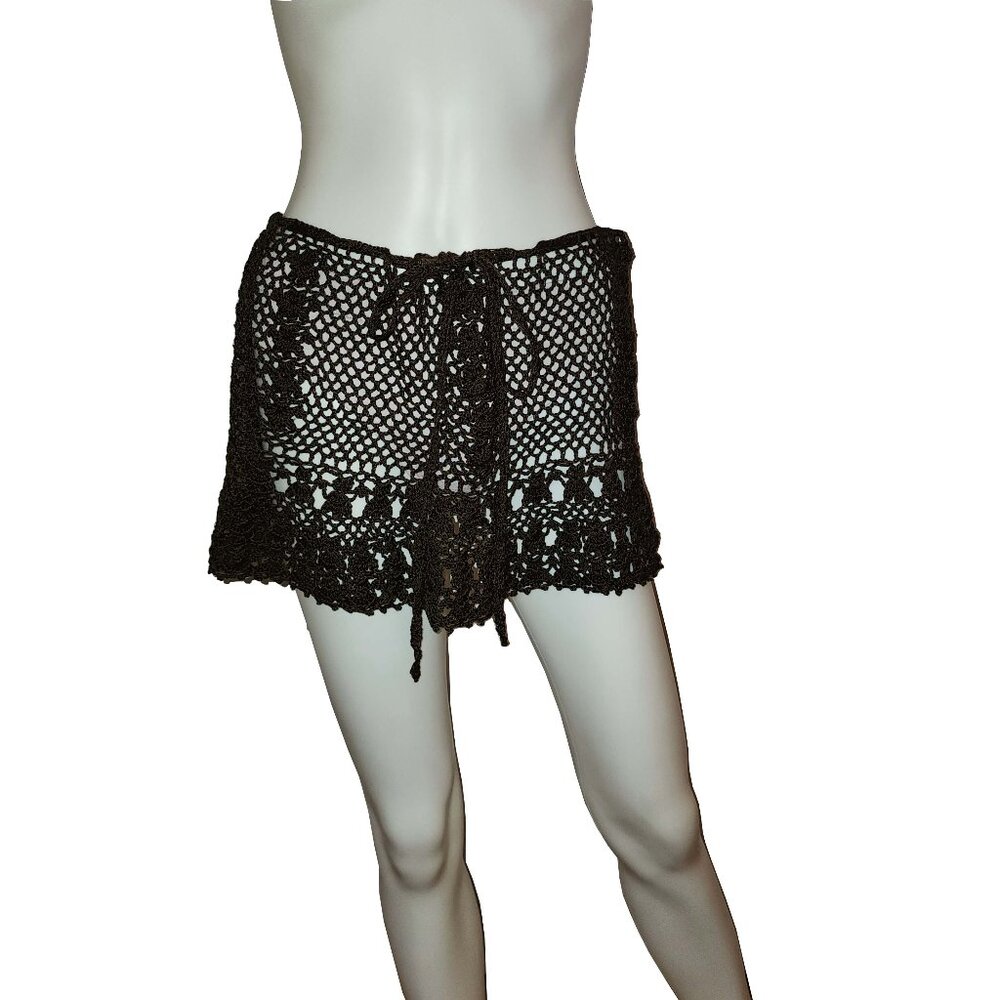 Vintage Anna Kosturova Crochet Swim Skirt Cover Up